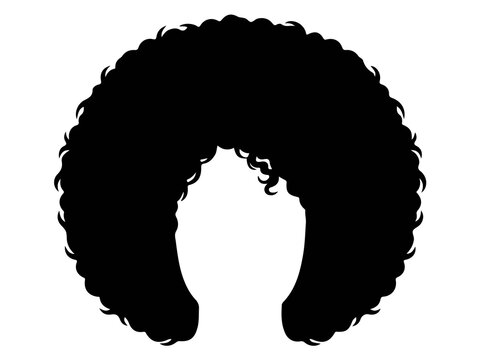 Voluminous Afro Hairstyle Vector, Curly Hair Silhouette Graphic