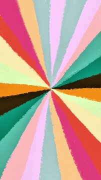 Handdrawn moving colorful sunburst