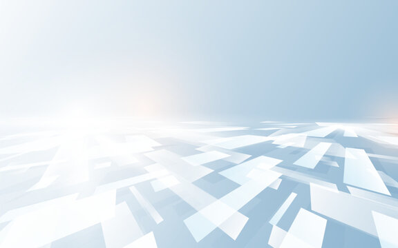 Abstract white and blue modern square shape with Halftone. Futuristic concept background
