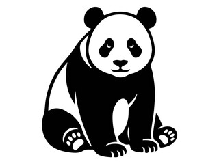 Giant Panda Bear Vector, Seated Wildlife and Bamboo Eater Graphic © Ninjackz