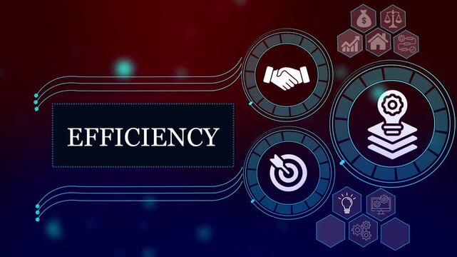 Business efficiency concept with animated digital and infographic for corporate strategy and productivity presentations