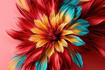 Obraz premium Abstract flower colorful feather petals background bright vibrant modern