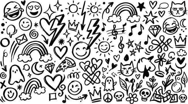 fun doodle illustrations for social media posts and blogs