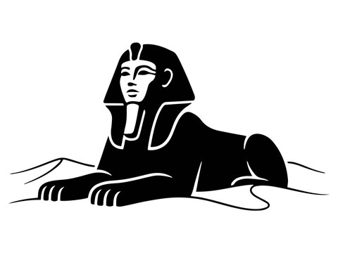 Great Sphinx of Giza Vector, Egyptian Monument and Mythical Beast Graphic