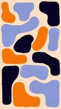 Handdrawn moving liquid orange blue