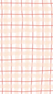 Handdrawn tartan soft orange