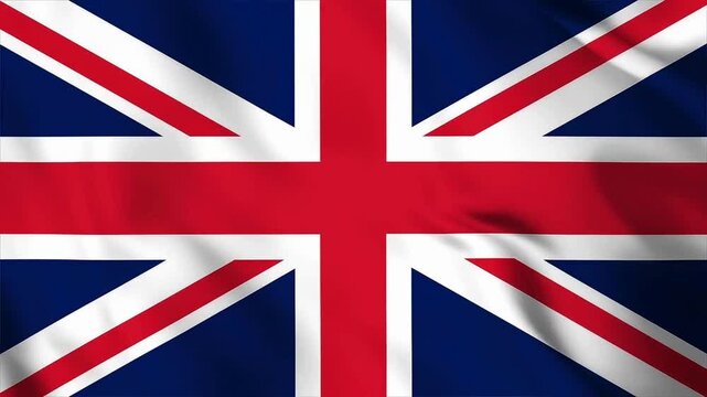 UK Flag Background Video Loop 4K, Clean Smooth Color Sweep Seamless Animation