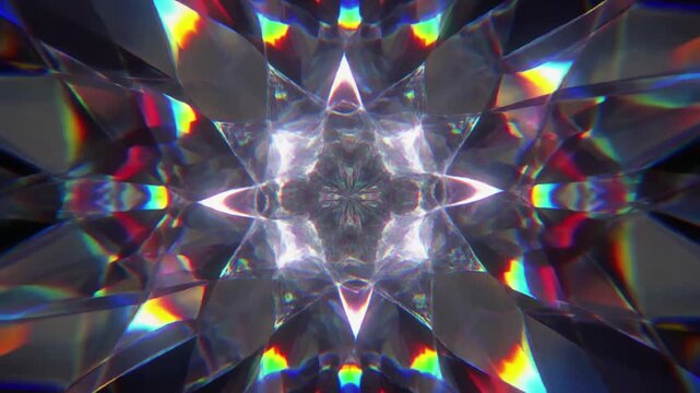 Timeless glowing fractal pattern with kaleidoscope effect