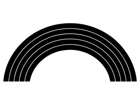 Minimalist Arc Rainbow Vector, Simple Curved Lines and Sky Graphic