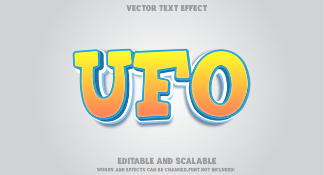 UFO 3D Vector Text Effect &ndash; Alien Spacecraft Typography Design

