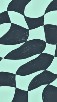 Handdrawn moving checkered dark blue color