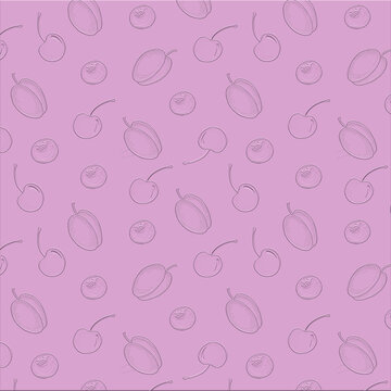 Cute Hand Drawn Fresh Fruits Pattern 