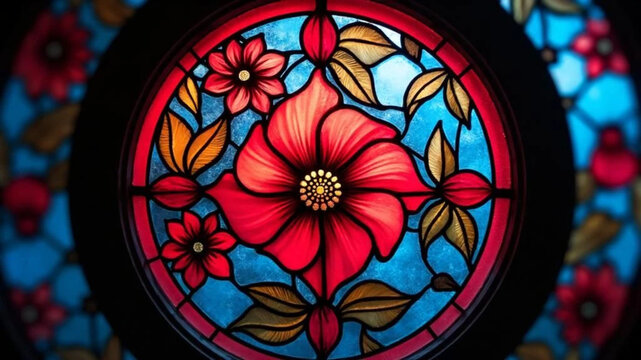 Colorful stained glass as a background. 