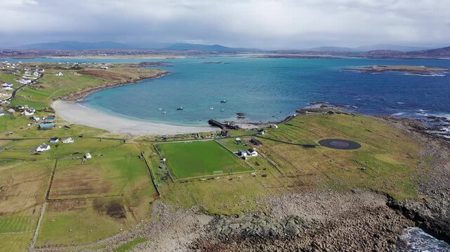 Aerial view of Aphort on Arranmore island, Republic of Ireland