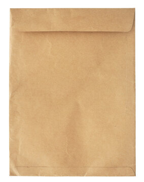 Brown kraft paper envelope texture in PNG format with transparent background