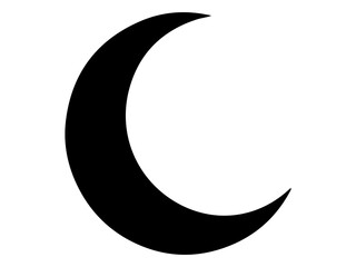 Crescent Moon Vector, Waxing Lunar Phase and Night Sky Graphic © Ninjackz