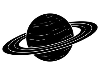 Ringed Planet Saturn Vector, Gas Giant and Solar System Graphic © Ninjackz