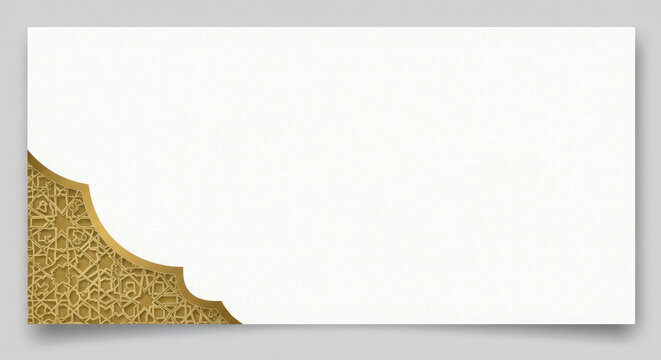 Intricate gold corner decorative pattern with arabic style design