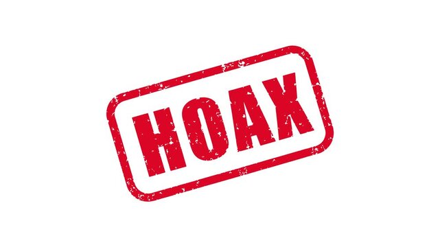 Hoax stamp warning text animation video