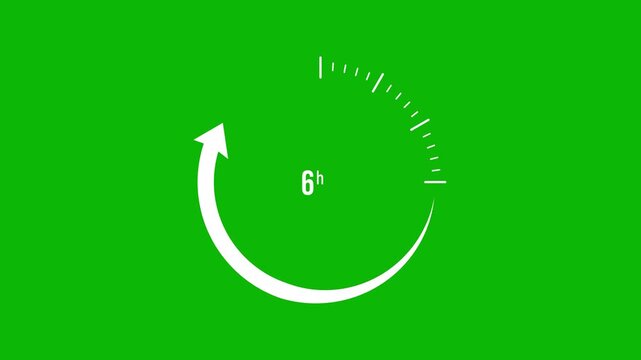 6 Hour timer clock animation video