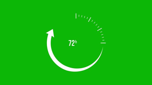 72 Hour timer clock animation video