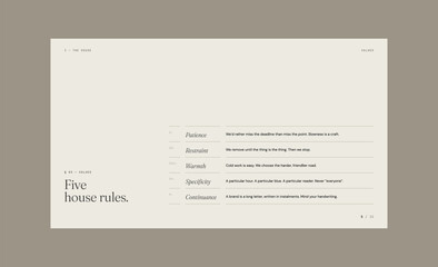 Naklejka premium Minimalist brand guidelines page with typography and text hierarchy