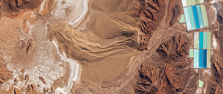 Abstract Atacama Desert textures shaped by erosion and wind