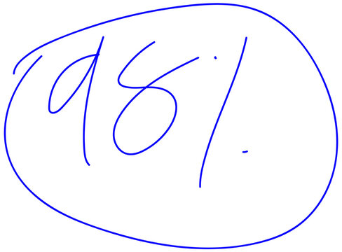 Blue Hand-Drawn 98 Percent Score Grade with Circle Transparent PNG