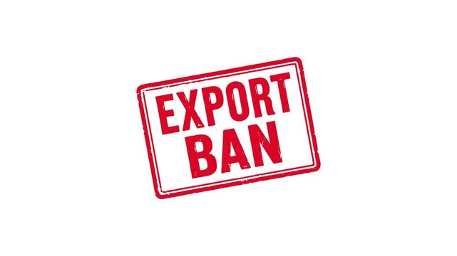 Export ban stamp sign animation video