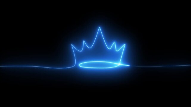 Neon crown line animation video