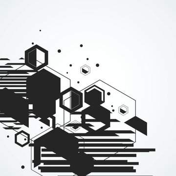 Abstract Vector Illustration With Hexagonal Shapes