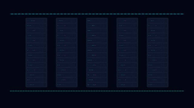 Cloud Server Data Center Matrix Server Racks 4K Loop