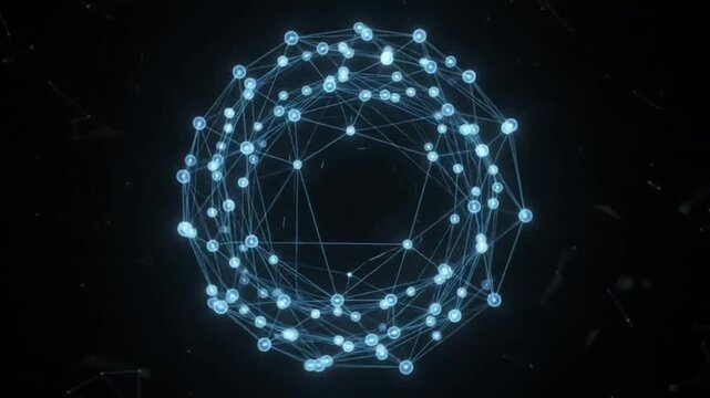 Abstract Network Data Flow & Decentralized ID Logo Animation | Blue Glowing Particles