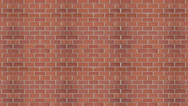 Seamless Loop 3D Animation of Gritty Red Brick Wall Urban Industrial Background