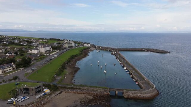 Aerial view of Mullaghmore harbour in County. Sligo, Ireland