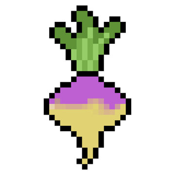 Pixel Art Rutabaga Root Vegetable
