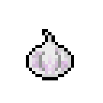 Pixel Art Purple Solo Garlic Vegetable 