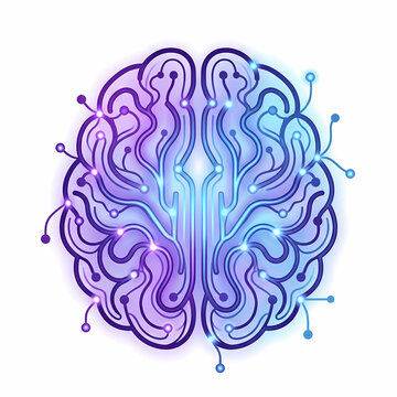 Artificial intelligence brain network showing digital thought process with glowing pathways for computing progress and advanced machine learning research concepts for future innovation in smart