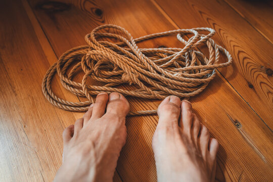 Shibari Ropes and Knots Prepared for Traditional Rope Binding Ceremony.