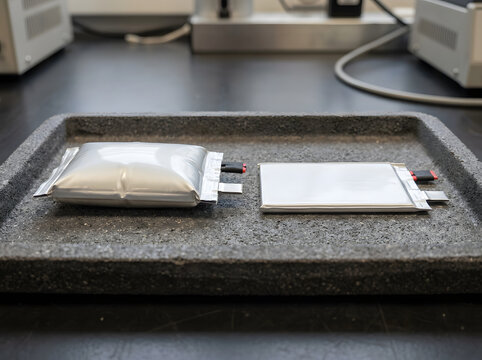 Aufgebl&auml;hte Lithium-Pouch-Zelle zur Untersuchung eines Zellfehlers