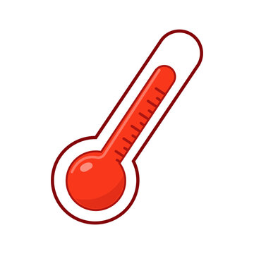 High Temperature Thermometer Flat Vector Illustration Icon