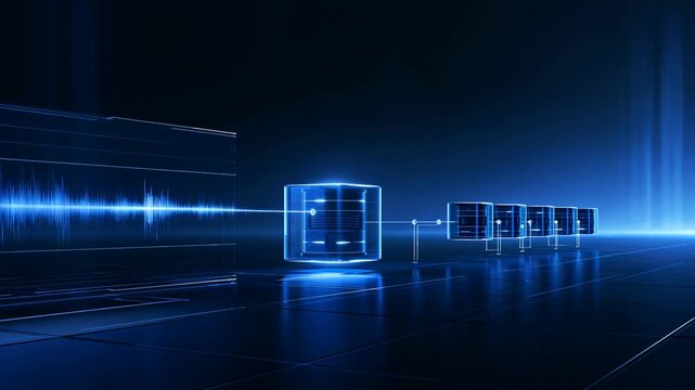 Digital Platform Infrastructure Motion Background with Copy Space