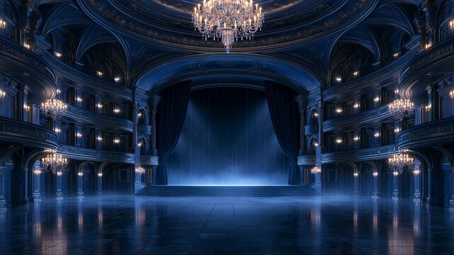 Opera House Stage Motion Background with Copy Space