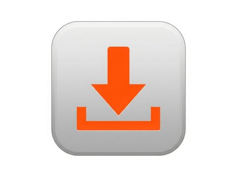 Download icon button isolated on white background