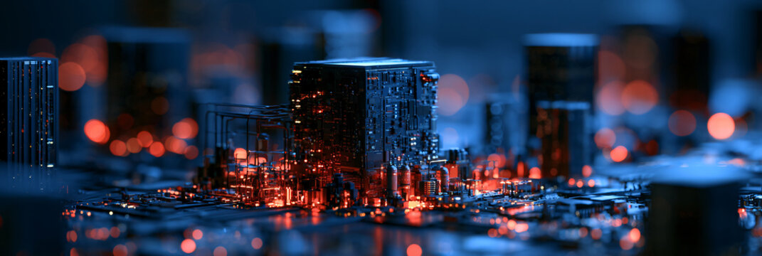 Digital Data Center Campus Featuring Futuristic Computing Infrastructure Visualization