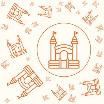 Bouncy Castle art modern style trendy design exquisite vector Illustration
