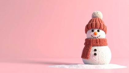 Obraz premium Cozy knitted snowman decoration