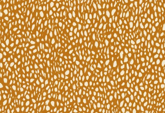 Seamless orange and white spotted texture background, abstract animal print pattern
