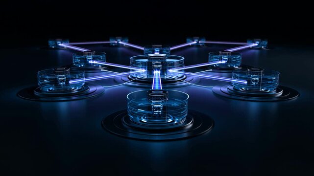 Enterprise Network Hub Motion Background with Copy Space