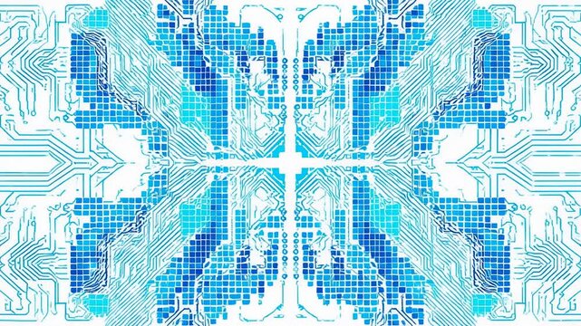 Abstract blue organic patterns in seamless horizontal motion with black space for text
